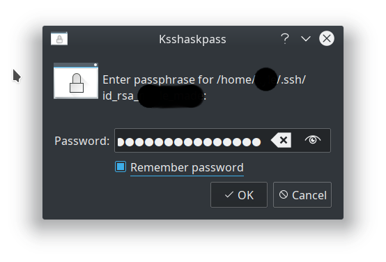 Ksshaskpass password dialog Ksshaskpass password dialog